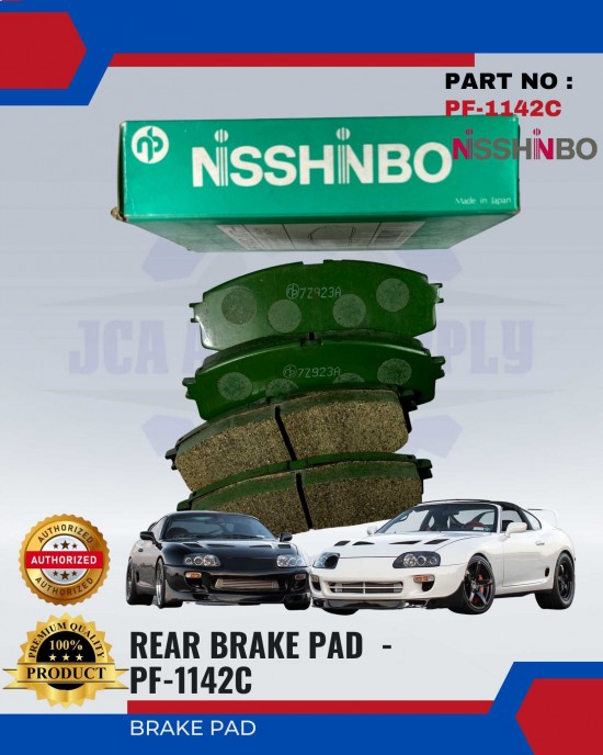 NISSHINBO Disc Brake Pad (RR) Set - Toyota-Supra-Turbo-GX81- PF-1142C Brake System image