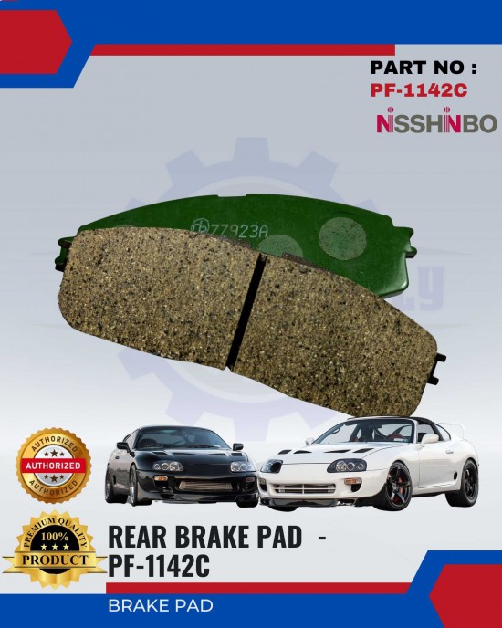 NISSHINBO Disc Brake Pad (RR) Set - Toyota-Supra-Turbo-GX81- PF-1142C Brake System image