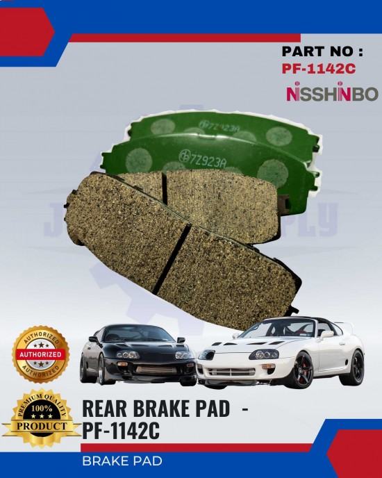 NISSHINBO Disc Brake Pad (RR) Set - Toyota-Supra-Turbo-GX81- PF-1142C Brake System image