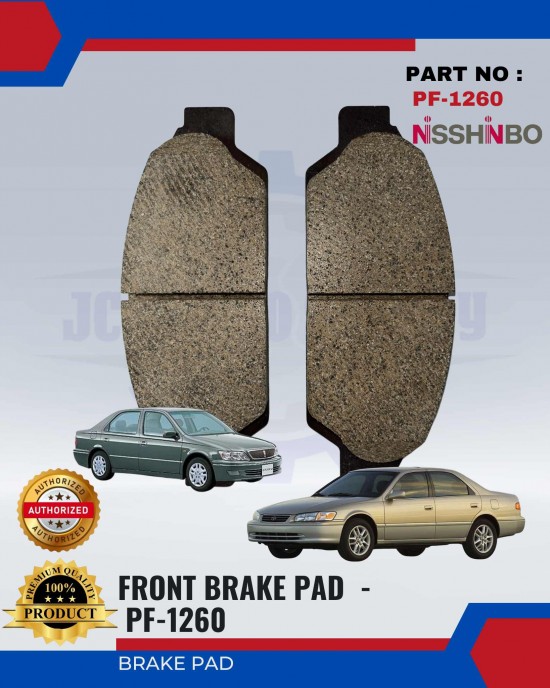 Front Disc Brake Pad (4pcs)-Toyota Camry-Vista-NISSHINBO-PF-1260 Brake System image