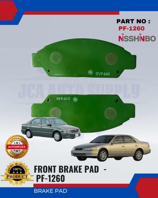 Front Disc Brake Pad (4pcs)-Toyota Camry-Vista-NISSHINBO-PF-1260 Brake System image