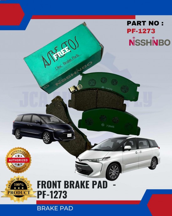 NISSHINBO-DISC BRAKE PAD-FRONT - TOYOTA ESTIMA-PREVIA - PF-1273 image