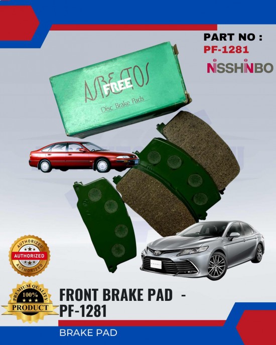 NISSHINBO-DISC BRAKE PAD-FRONT - TOYOTA CELICA-CAMRY - PF-1281 image