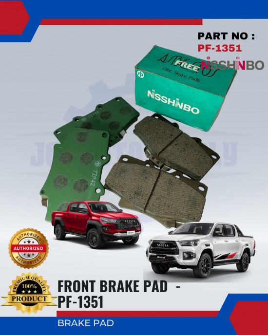 Front Disc Brake Pad (4pcs)-Toyota Hilux-Nisshinbo-PF-1351 Brake System image