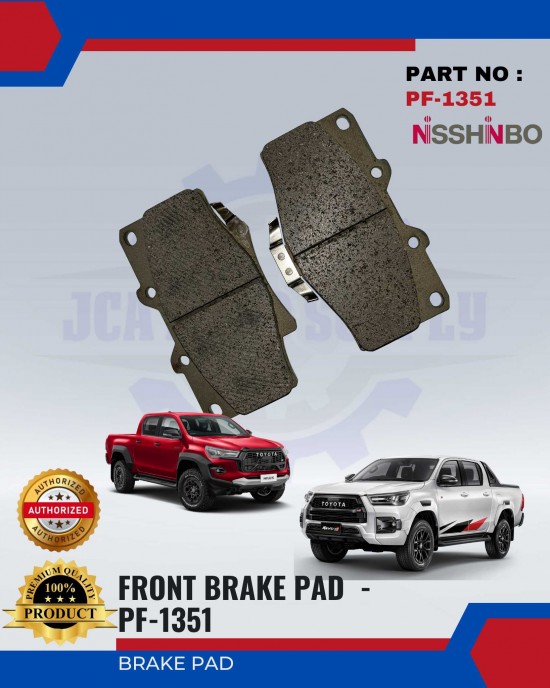 Front Disc Brake Pad (4pcs)-Toyota Hilux-Nisshinbo-PF-1351 Brake System image