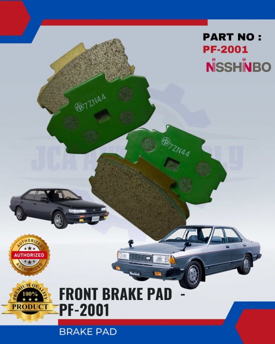 Front Disc Brake Pad (4pcs)-Nissan Bluebird-NISSHINBO-PF-2001 Brake System image