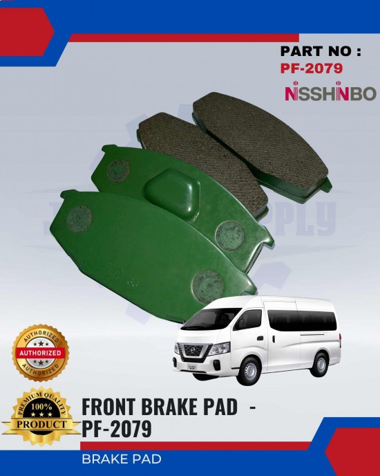 Front Disc Brake Pad (4pcs)-Nissan Urvan-NISSHINBO-PF-2079 Brake System image