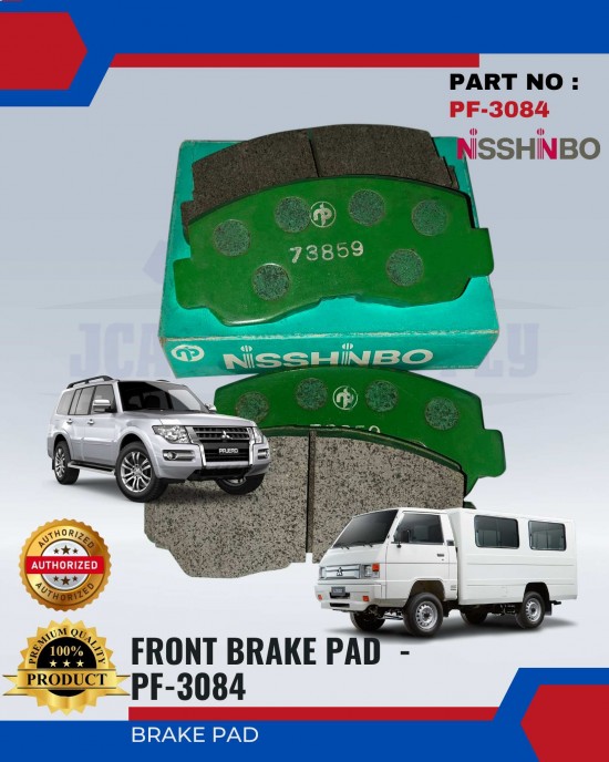 Front Disc Brake Pad (4pcs)-Mitsubishi Pajero-L300-NISSHINBO-PF-3084 Brake System image