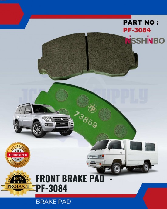 Front Disc Brake Pad (4pcs)-Mitsubishi Pajero-L300-NISSHINBO-PF-3084 Brake System image