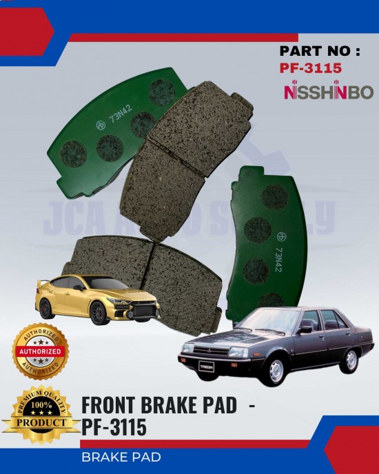 NISSHINBO FRONT DISC BRAKE PAD (4PCS) - MITSUBISHI TREDIA & GALANT PF-3115 Brake System image