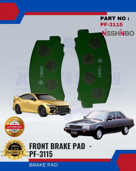 NISSHINBO FRONT DISC BRAKE PAD (4PCS) - MITSUBISHI TREDIA & GALANT PF-3115 Brake System image