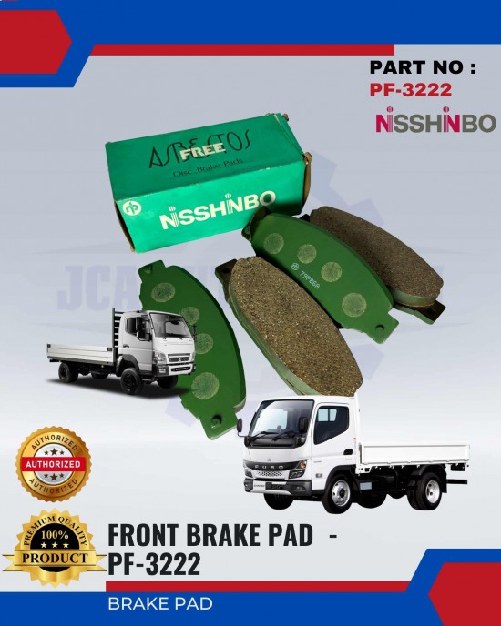 NISSHINBO-DISC BRAKE PAD-FRONT - MITSUBISHI CANTER - PF-3222 image