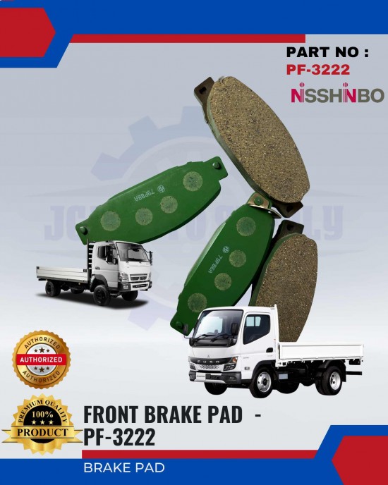 NISSHINBO-DISC BRAKE PAD-FRONT - MITSUBISHI CANTER - PF-3222 image