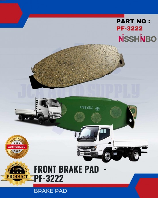 NISSHINBO-DISC BRAKE PAD-FRONT - MITSUBISHI CANTER - PF-3222 image