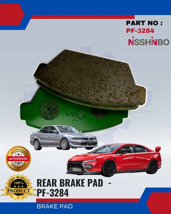 Rear Disc Brake Pad-Mitsubishi Lancer-Galant-NISSHINBO-PF-3284 Brake System image