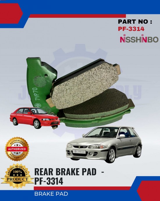 NISSHINBO Disc Brake Pad (RR) Set - Proton Wira Satria GTI - PF-3314 Brake System image