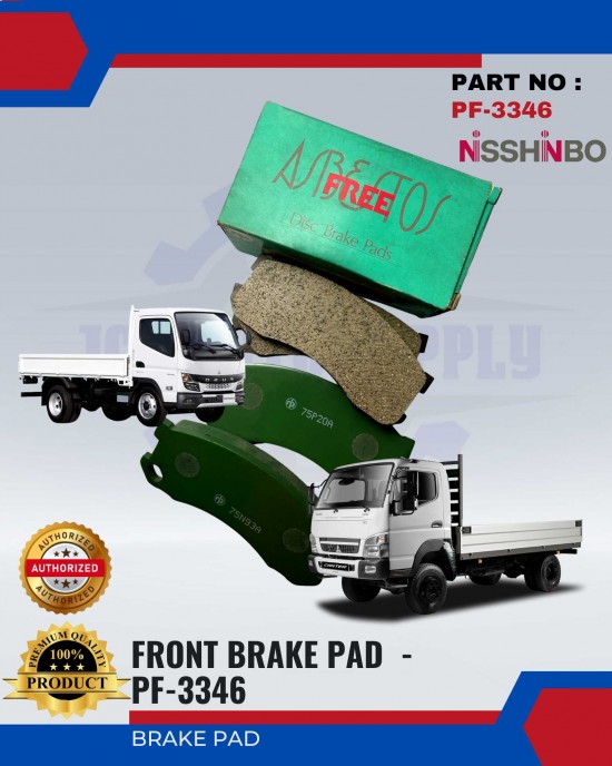 Front Disc Brake Pad-Mitsubishi Canter-NISSHINBO-PF-3346 Brake System image