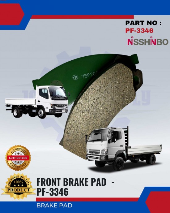 Front Disc Brake Pad-Mitsubishi Canter-NISSHINBO-PF-3346 Brake System image