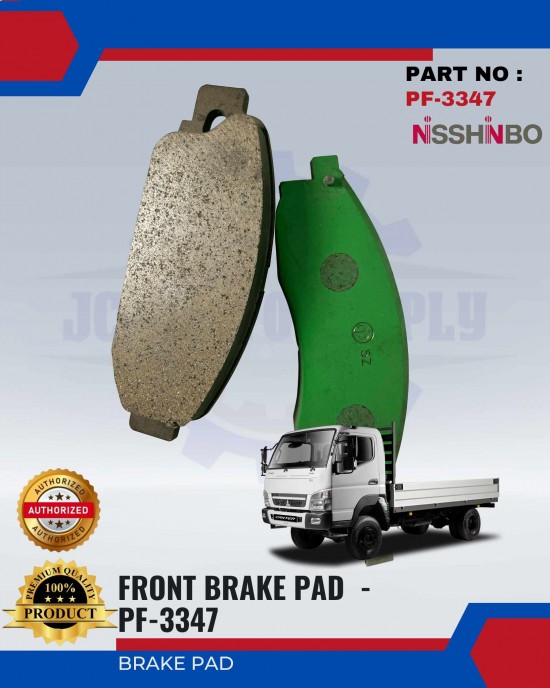 Front Disc Brake Pad (4pcs)-Mitsubishi-Canter-NISHINBO-PF-3347 Brake System image