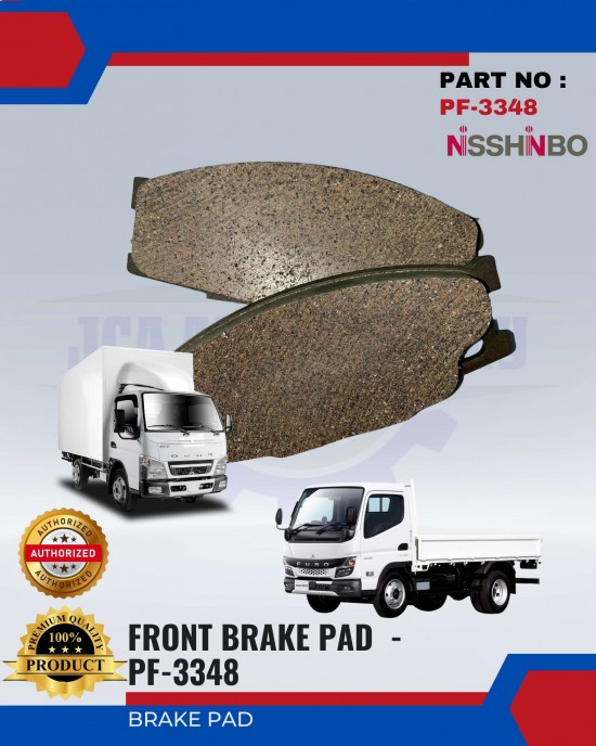 NISSHINBO FRONT DISC BRAKE PAD (4PCS) - MITSUBISHI CANTER - PF-3348 image