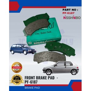 Front Disc Brake Pad (4pcs)-Daihatsu-Charade-NISSHINBO-PF-6187