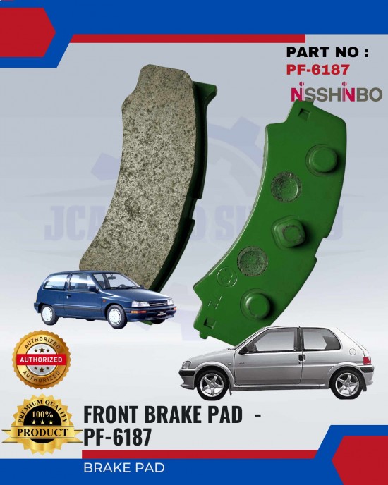 Front Disc Brake Pad (4pcs)-Daihatsu-Charade-NISSHINBO-PF-6187 Brake System image