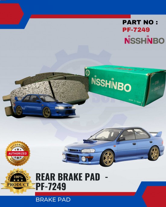 NISSHINBO Disc Brake Pad (RR) Set - Subaru Impreza 1993 - PF-7249 Brake System image