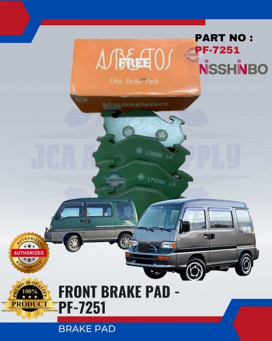 Subaru Domingo E12 Front Brake Pads - NISSHINBO - PF-7251 Brake System image