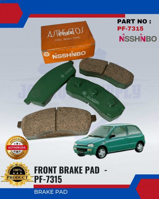 Front Disc Brake Pad (4pcs)-Subaru-Vivio-NISSHINBO-PF-7315 Brake System image