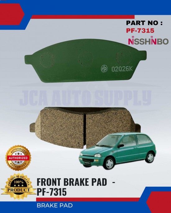 Front Disc Brake Pad (4pcs)-Subaru-Vivio-NISSHINBO-PF-7315 Brake System image