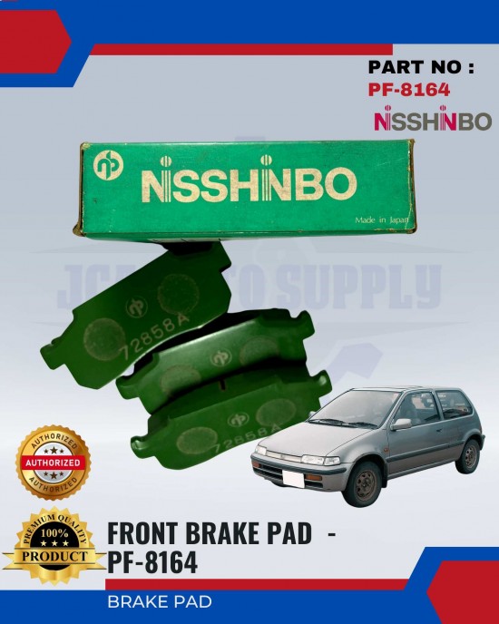 Nisshinbo Front Brake Pads - HONDA CITY 550-660 YEAR 1988-1994 - PF-8164 Brake System image