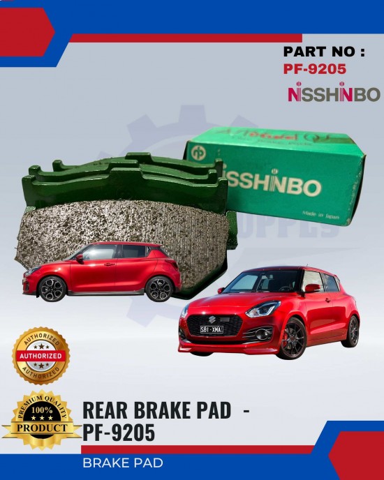 NISSHINBO Disc Brake Pad (RR) Set - Suzuki Swift GLX 1.6 - PF-9205 image