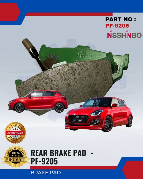 NISSHINBO Disc Brake Pad (RR) Set - Suzuki Swift GLX 1.6 - PF-9205 image