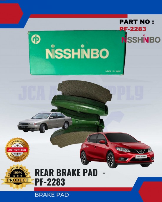 NISSHINBO Disc Brake Pad (RR) Set - Nissan-Sentra-Pulsar-PF2283 image