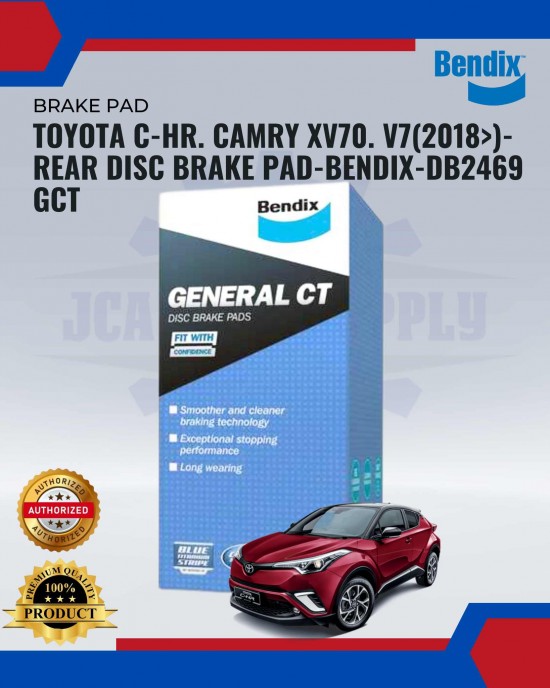 Toyota C-HR. Camry XV70. V7(2018>)-Rear Disc Brake Pad-BENDIX-DB2469 GCT Brake Pad image