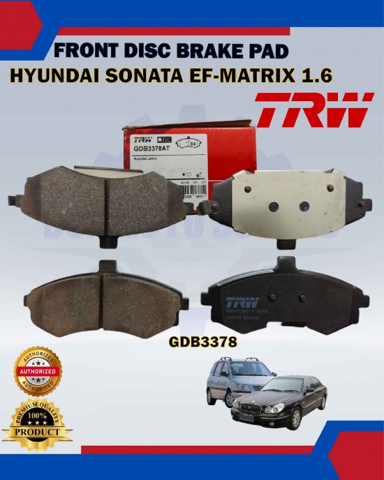 Showing image for Hyundai Sonata EF-Matrix 1.6cc-Elantra 1.8cc 2.0cc-Kia Cerato-Front Disc Brake Pad-TRW-GDB3378 Hyundai Sonata EF-Matrix 1.6cc-Elantra 1.8cc 2.0cc-Kia Cerato-Front Disc Brake Pad-TRW-GDB3378 Brake Pad image