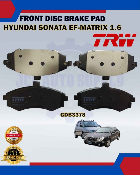 Showing image for Hyundai Sonata EF-Matrix 1.6cc-Elantra 1.8cc 2.0cc-Kia Cerato-Front Disc Brake Pad-TRW-GDB3378 Hyundai Sonata EF-Matrix 1.6cc-Elantra 1.8cc 2.0cc-Kia Cerato-Front Disc Brake Pad-TRW-GDB3378 Brake Pad image