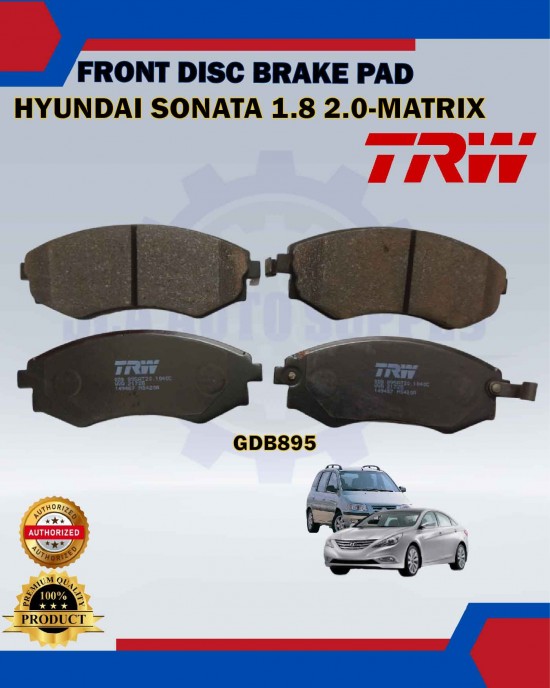 Showing image for Hyundai Sonata 1.8cc 2.0cc-Matrix-Avante-Front Disc Brake Pad-TRW-GDB895 Hyundai Sonata 1.8cc 2.0cc-Matrix-Avante-Front Disc Brake Pad-TRW-GDB895 Brake Pad image