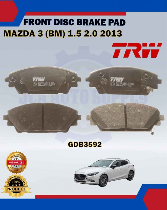 Showing image for Mazda 3 BM-Mazda CX-3-Front Disc Brake Pad-TRW-GDB3592 Mazda 3 BM-Mazda CX-3-Front Disc Brake Pad-TRW-GDB3592 Brake Pad image