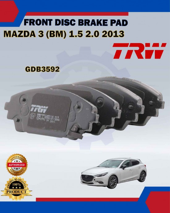 Showing image for Mazda 3 BM-Mazda CX-3-Front Disc Brake Pad-TRW-GDB3592 Mazda 3 BM-Mazda CX-3-Front Disc Brake Pad-TRW-GDB3592 Brake Pad image
