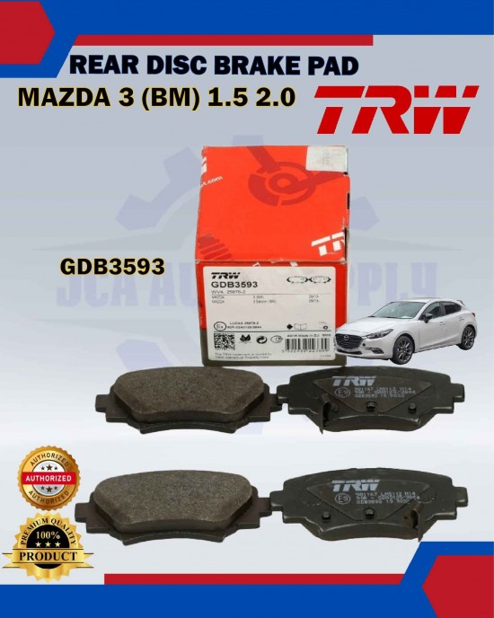 Showing image for Mazda 3-Rear Disc Brake Pad-TRW-GDB3593 Mazda 3-Rear Disc Brake Pad-TRW-GDB3593 Brake Pad image