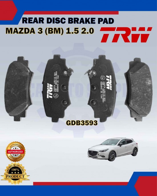 Showing image for Mazda 3-Rear Disc Brake Pad-TRW-GDB3593 Mazda 3-Rear Disc Brake Pad-TRW-GDB3593 Brake Pad image
