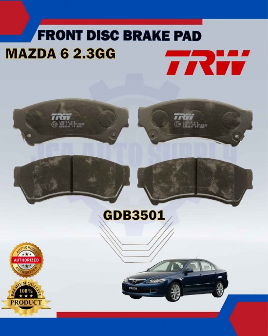 Showing image for Mazda 6 GH-Front Disc Brake Pad-TRW-GDB3501 Mazda 6 GH-Front Disc Brake Pad-TRW-GDB3501 Brake Pad image