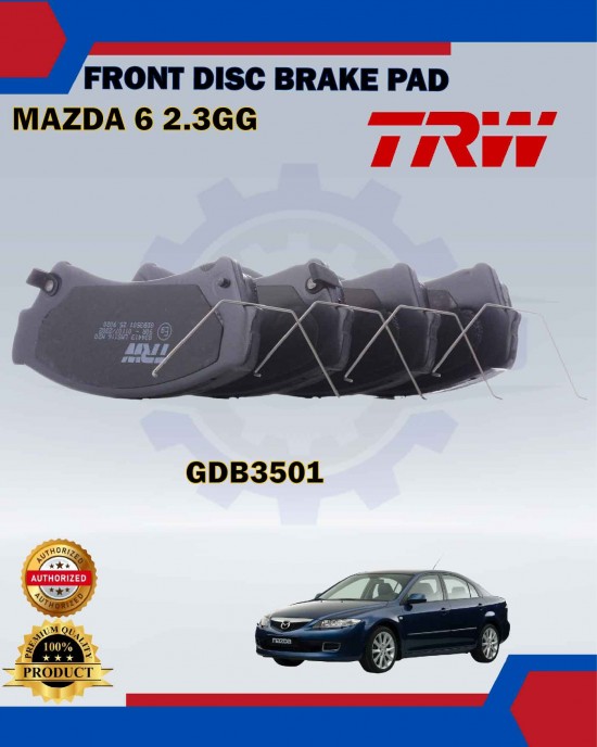 Showing image for Mazda 6 GH-Front Disc Brake Pad-TRW-GDB3501 Mazda 6 GH-Front Disc Brake Pad-TRW-GDB3501 Brake Pad image
