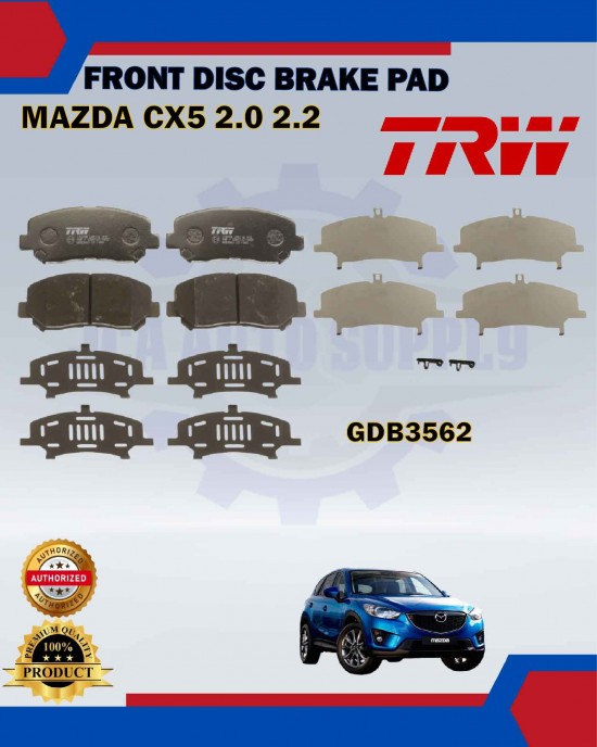 Mazda CX-5 KE-Mazda CX-5 KF-Jeep Cherokee KL-Front Disc Brake Pad-TRW-GDB3562 Brake Pad image