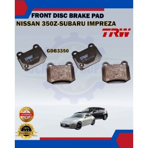 Nissan 350Z-Fairlady X-Skyline-Subaru Impreza-Forester-Front Disc Brake Pad-TRW-GDB3350