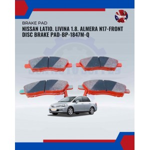 Nissan Latio. Livina 1.8. Almera N17-Front Disc Brake Pad-BP-1847M-Q Nissan Latio. Livina 1.8. Almera N17-Front Disc Brake Pad-BP-1847M-Q