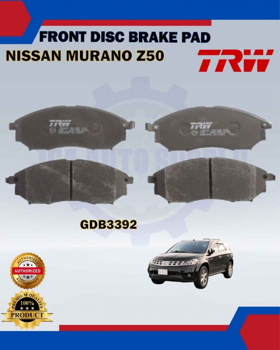 Showing image for Nissan Murano Z50 3.5cc-Navara D40-Infiniti Q70-Front Disc Brake Pad-TRW-GDB3392 Nissan Murano Z50 3.5cc-Navara D40-Infiniti Q70-Front Disc Brake Pad-TRW-GDB3392 Brake Pad image