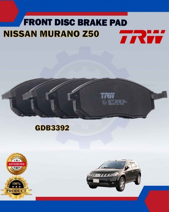 Showing image for Nissan Murano Z50 3.5cc-Navara D40-Infiniti Q70-Front Disc Brake Pad-TRW-GDB3392 Nissan Murano Z50 3.5cc-Navara D40-Infiniti Q70-Front Disc Brake Pad-TRW-GDB3392 Brake Pad image