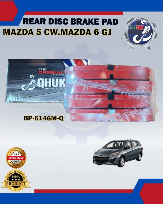 Showing image for Rear Disc Brake Pad Set-Mazda 5 CW-Mazda 6 GJ-Mitsubishi ASX 10Y>-QHUK-BP-6146M-Q Rear Disc Brake Pad Set-Mazda 5 CW-Mazda 6 GJ-Mitsubishi ASX 10Y>-QHUK-BP-6146M-Q Brake Pad image